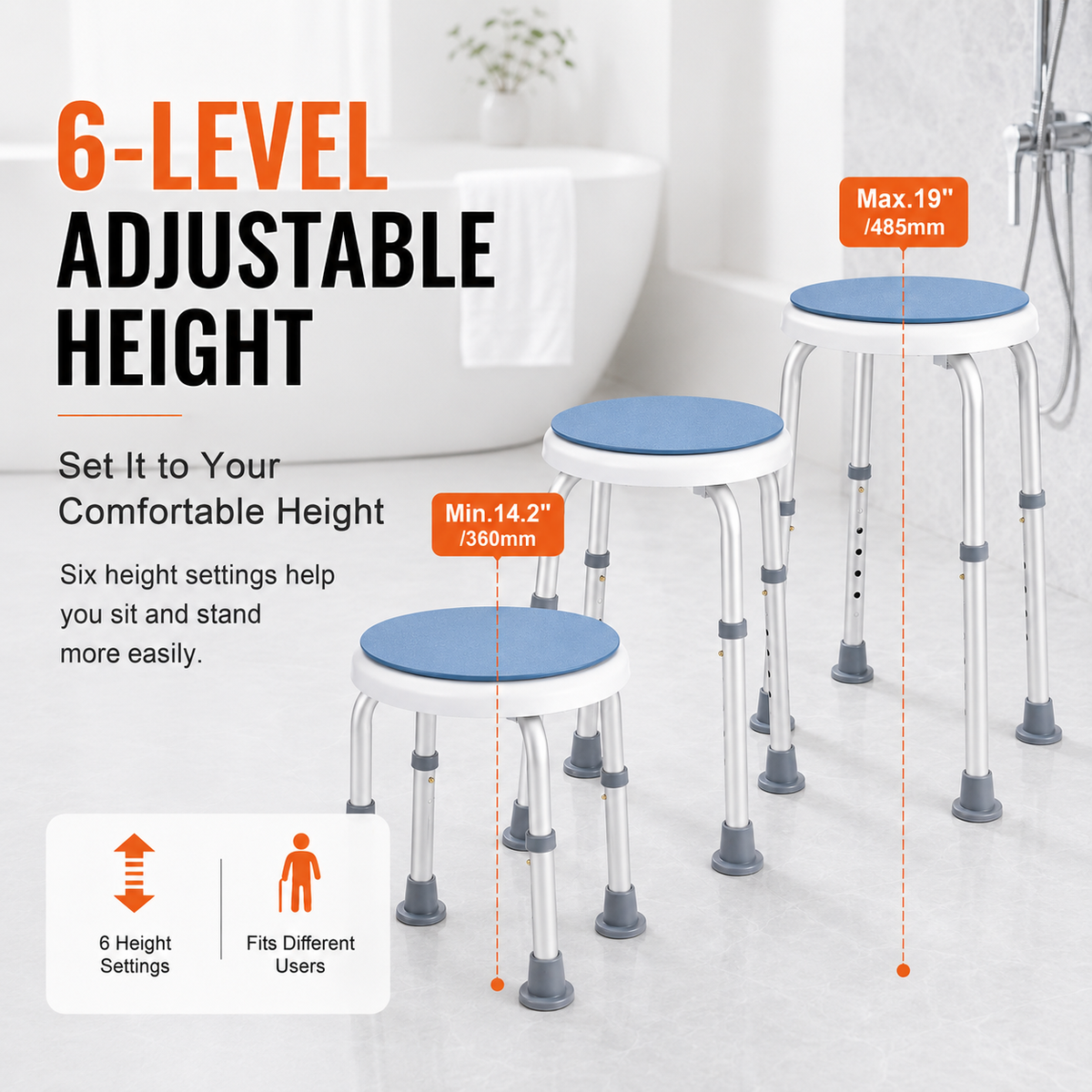 6-Level Adjustable Height