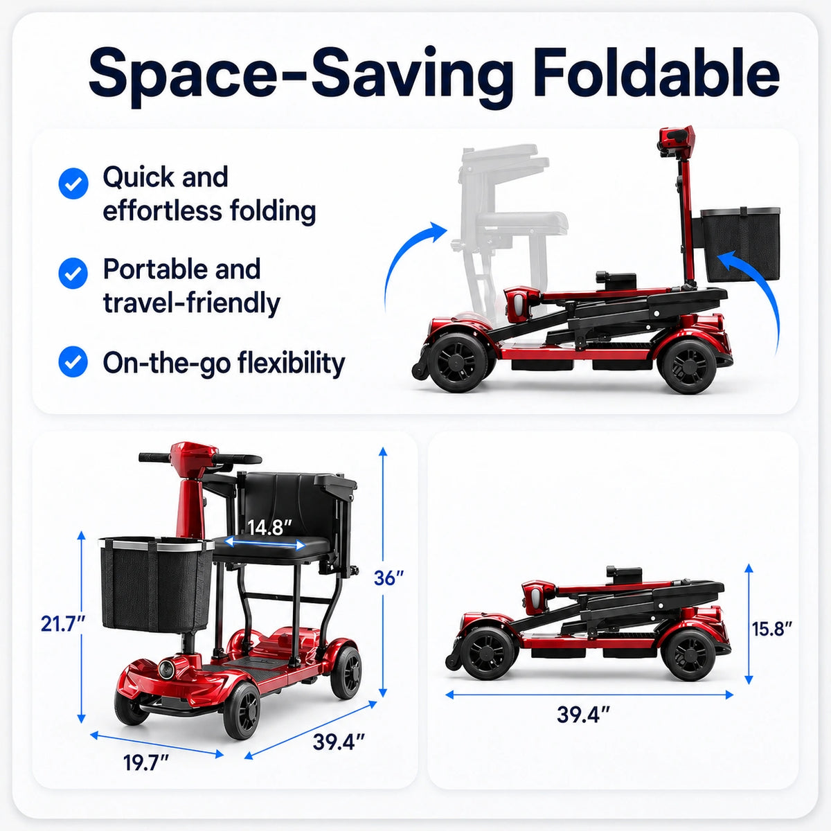 Easwe® M10 – Foldable Electric Mobility Scooter for Seniors