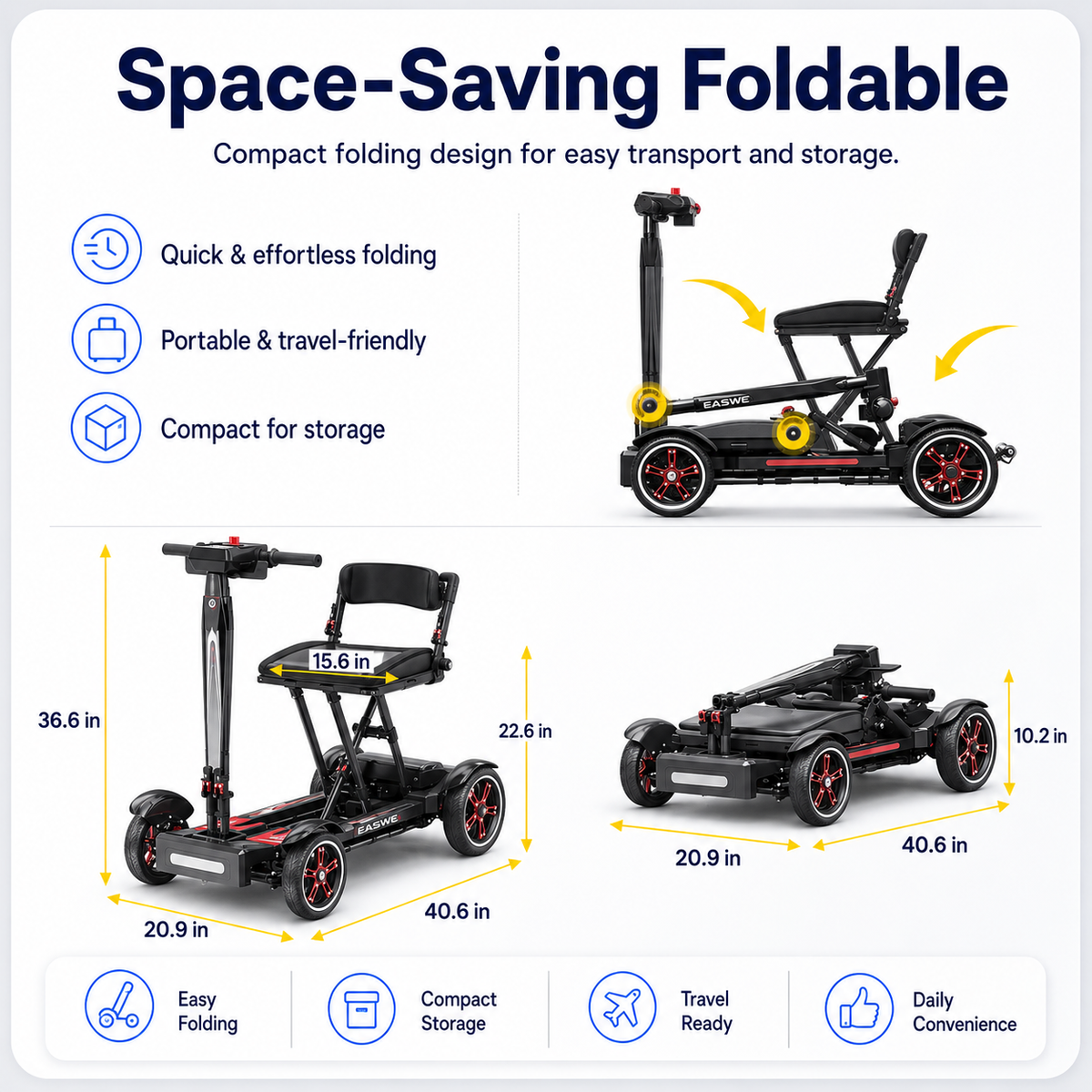 Space-Saving Foldable Design