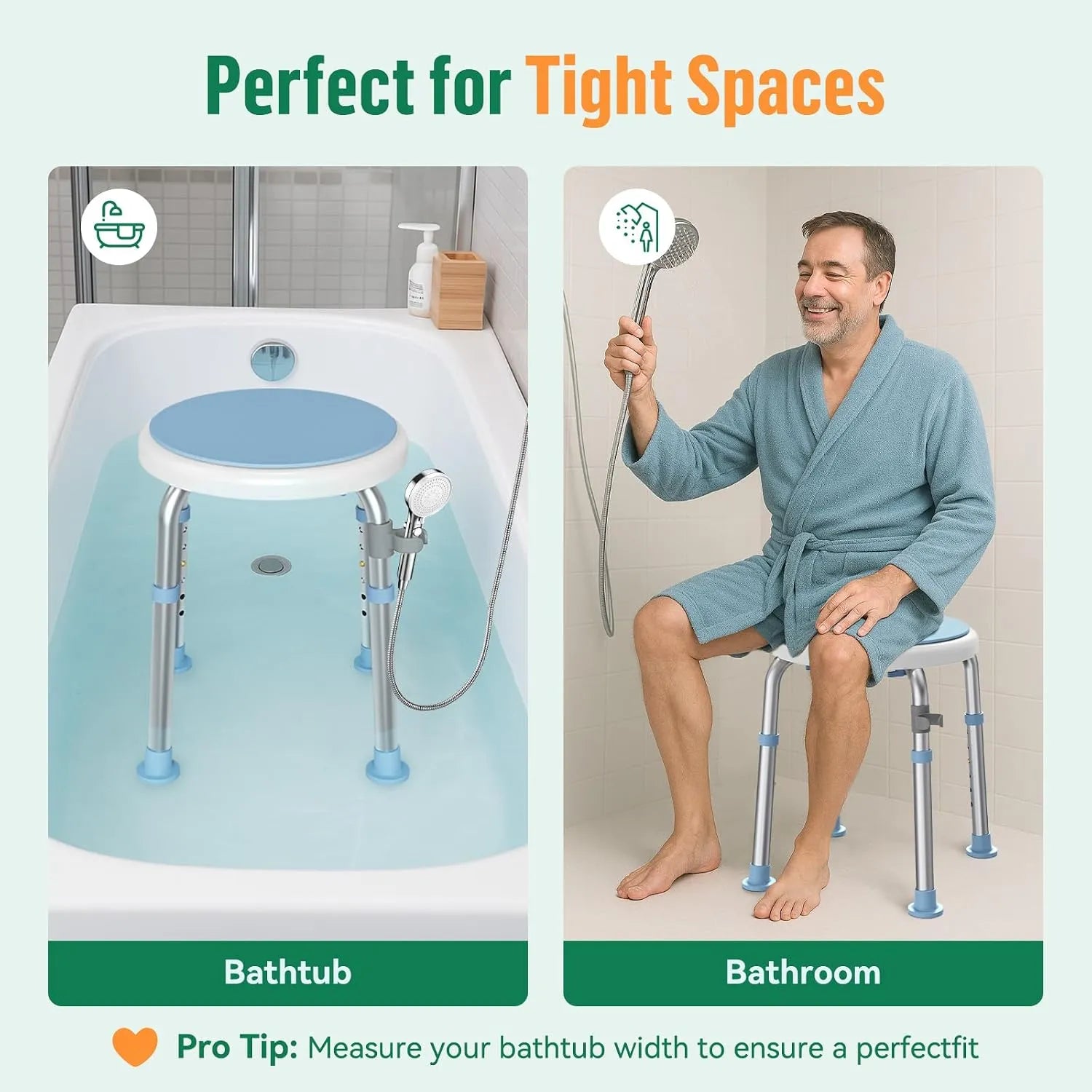 EasyTurn 360° Swivel Adjustable Shower Stool