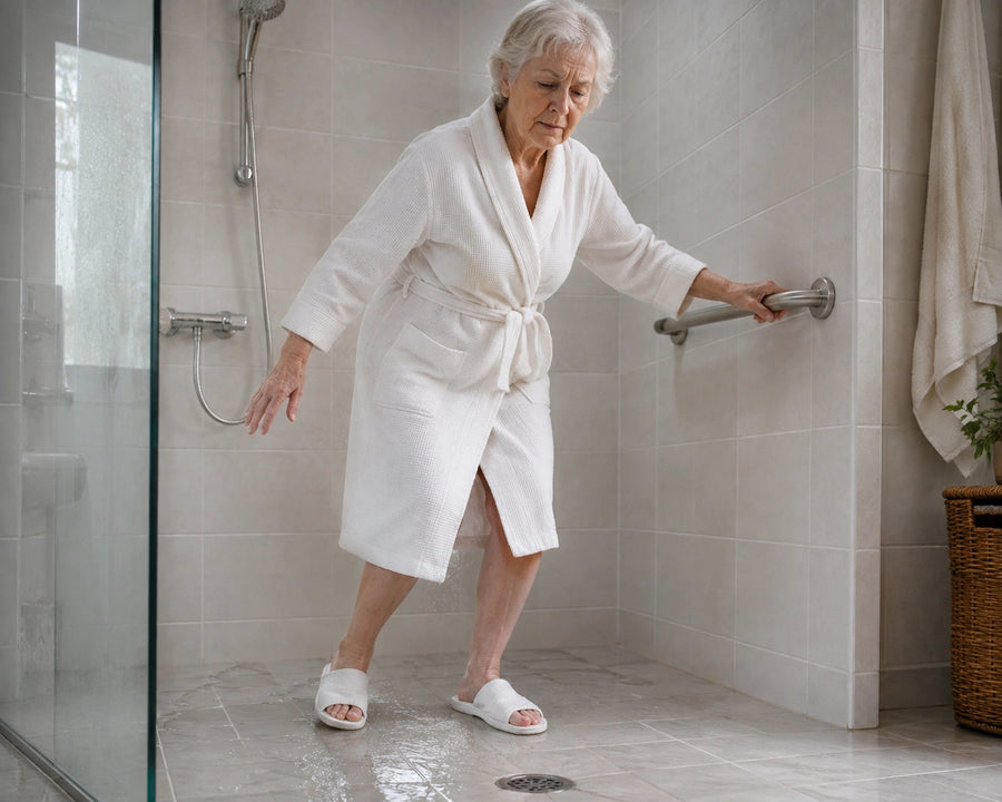 Wet floors can make you feel less secure.